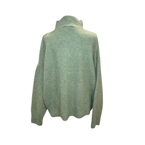 For the Republic Sage Green Wool Blend Mock Turtleneck Sweater Large Cozy Hygge - Picture 3 of 9